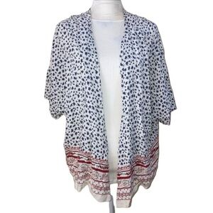 2/$15 Ms Bella D Soft Rayon Drape Open Front Cardigan L